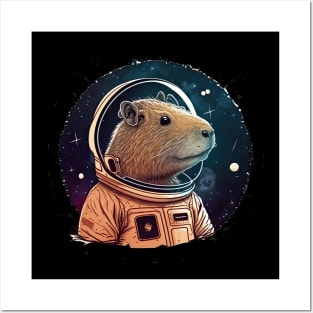 Capybara astronaut Posters and Art